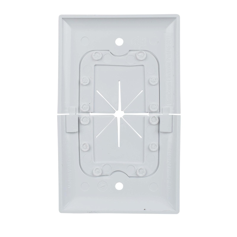 DataComm Ultra White Split Plate with Flexible Opening