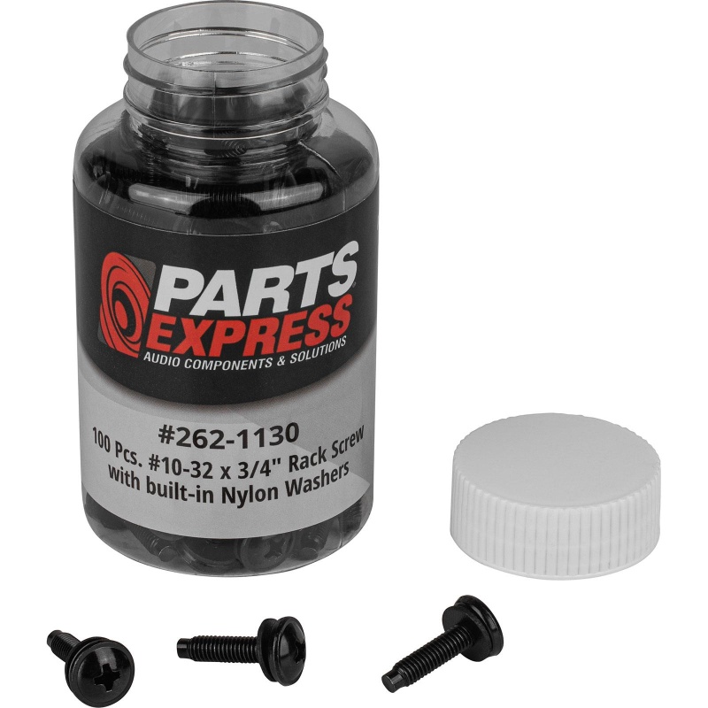 #10-32 X 3/4" Rack Screws With Built-In Nylon Washers 100 Pcs