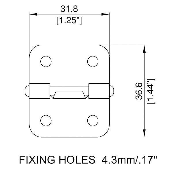 Penn-Elcom P0644n Lift-Off Hinge 1.25" X 1.44" Nickel