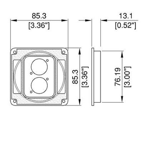 Penn-Elcom M1504 ABS Dish for Two Connectors
