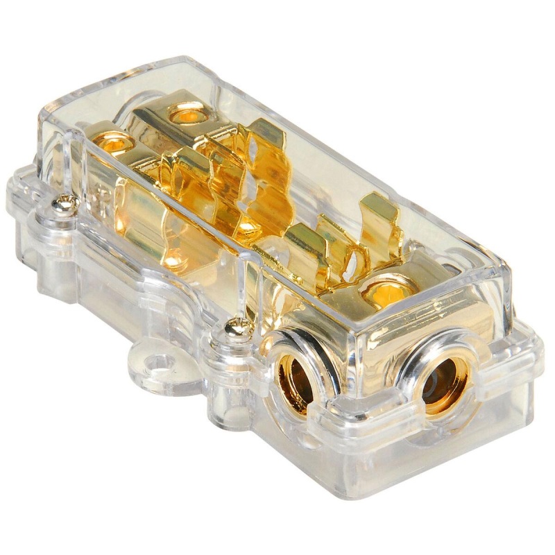 Audtek Gold Fuse Block 1X4 Awg In 2X8 Awg Out
