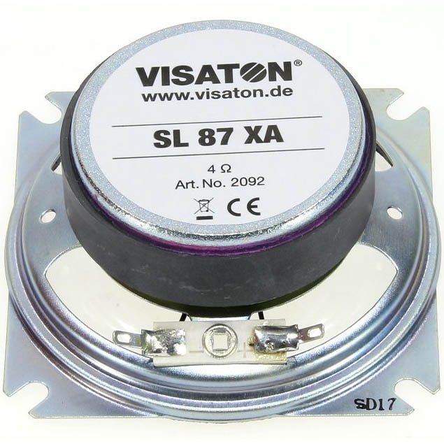 Visaton Sl87xa-4 3-1/4" Waterproof Poly Cone Full-Range Driver 4 Ohm