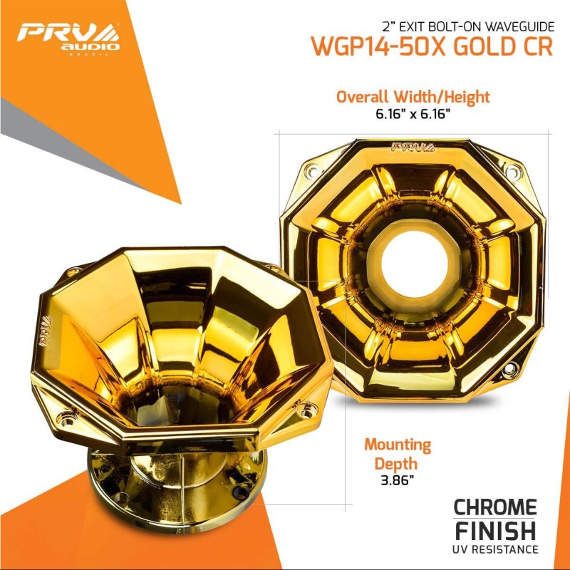 PRV Audio WGP14-50X Gold Chrome 2" 45 x 45 Waveguide