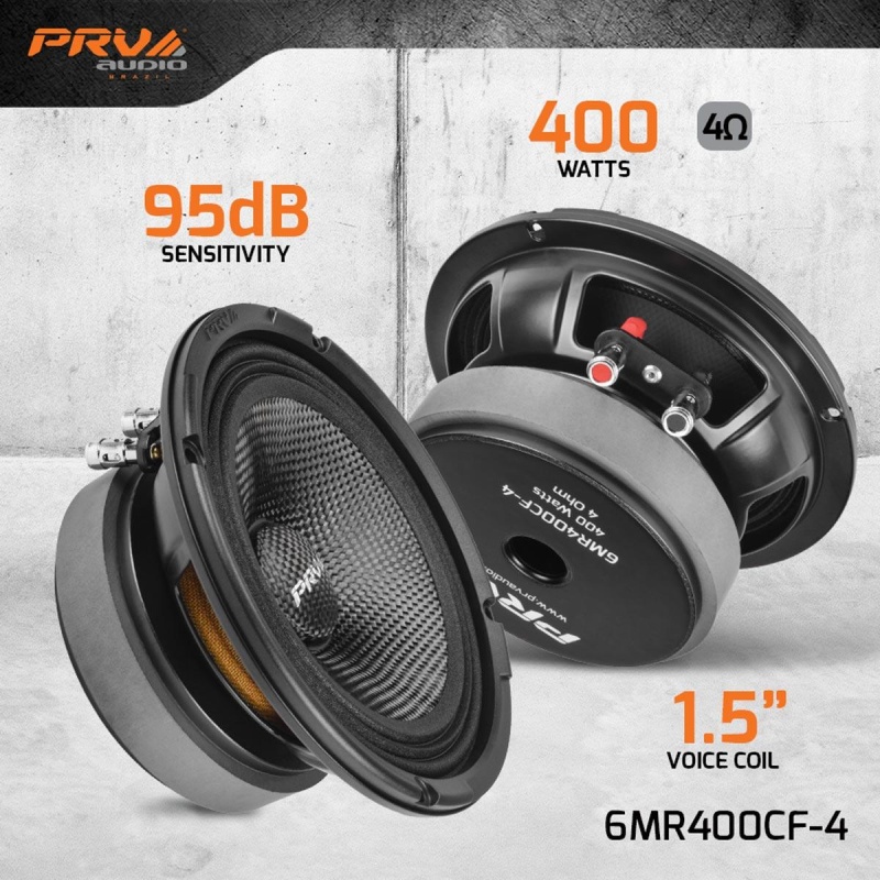 Prv Audio 6Mr400cf-4 Moto Series 6.5" Carbon Fiber Neodymium Midrange Loudspeaker 4 Ohm
