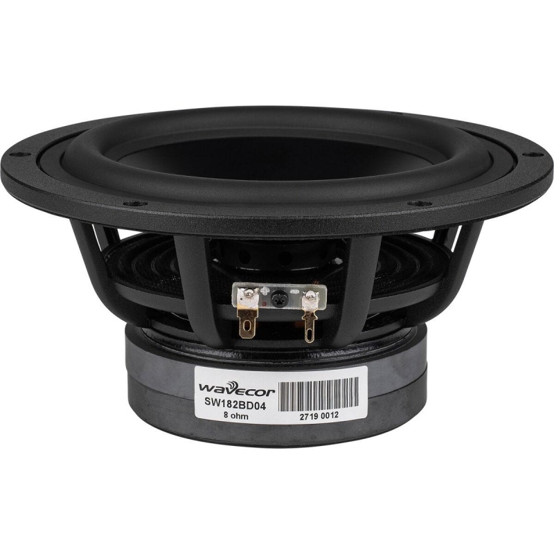 Wavecor Sw182bd04 7" Balanced Drive Black Aluminum Cone Subwoofer 8 Ohm