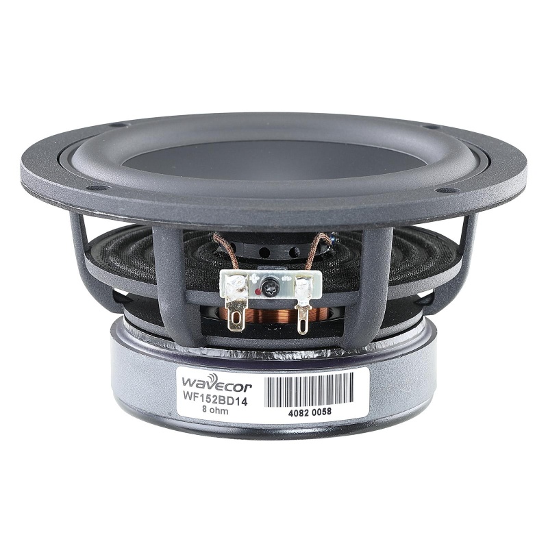 Wavecor Wf152bd14 6" Black Coated Paper/Glass Fiber Cone Midwoofer 8 Ohm