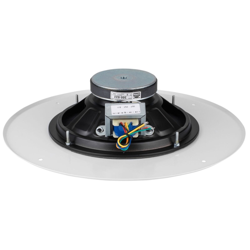 8" Ceiling Speaker With 70V Transformer & White Grill For Background Music, Paging, Alarm Signaling