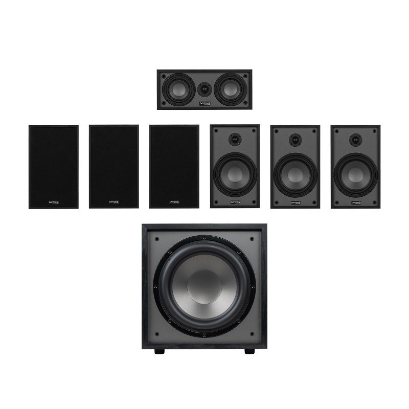 Dayton Audio B65 7.1 Home Theater Bundle With 12" 200W Powered Subwoofer Black