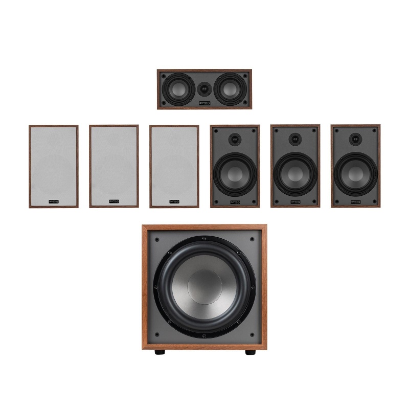 Dayton Audio B65 7.1 Home Theater Bundle With 12" 200W Powered Subwoofer Wood