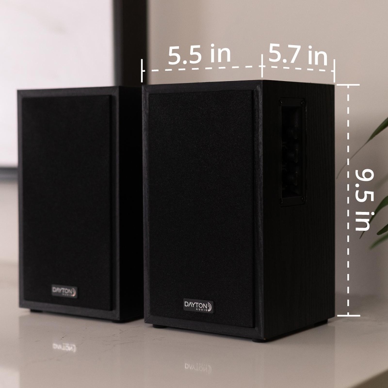 Dayton Audio Classic B40a Powered Bluetooth Bookshelf Speaker Pair Black