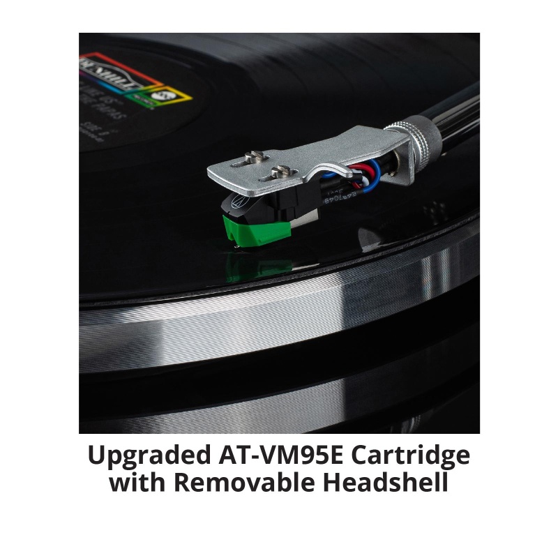 Dayton Audio Belt Drive Turntable With Usb, Bluetooth, Audio Technica At-Vm95e Cartridge - Gloss Black
