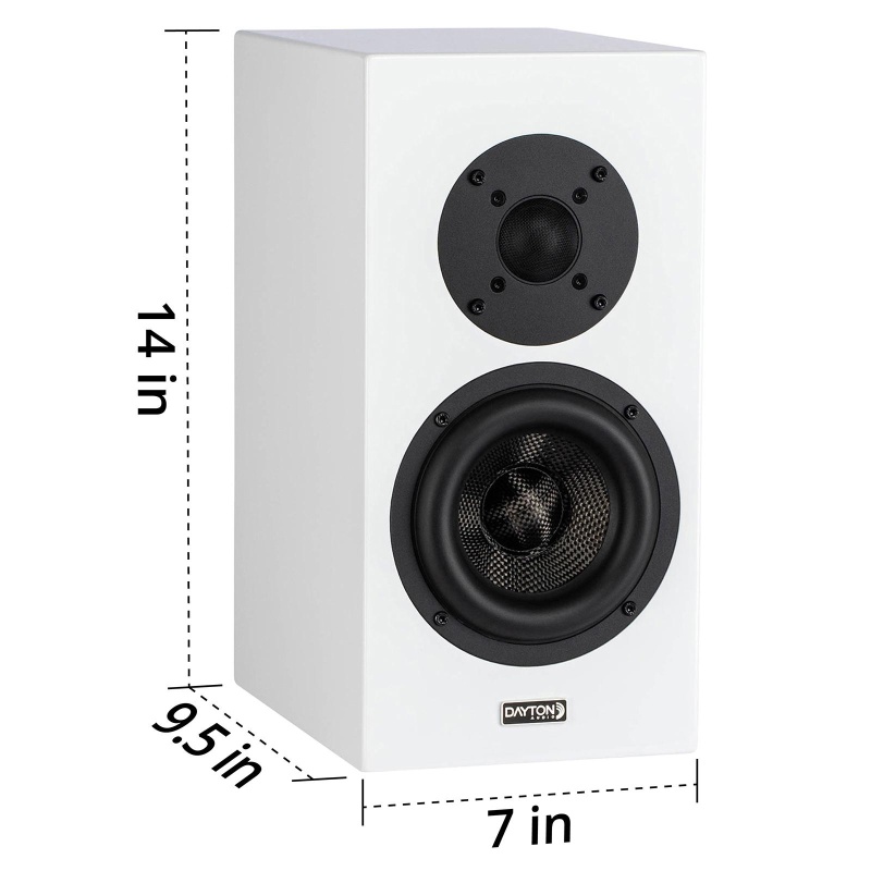 Dayton Audio Opal1 Bookshelf Speaker Pair Gloss White