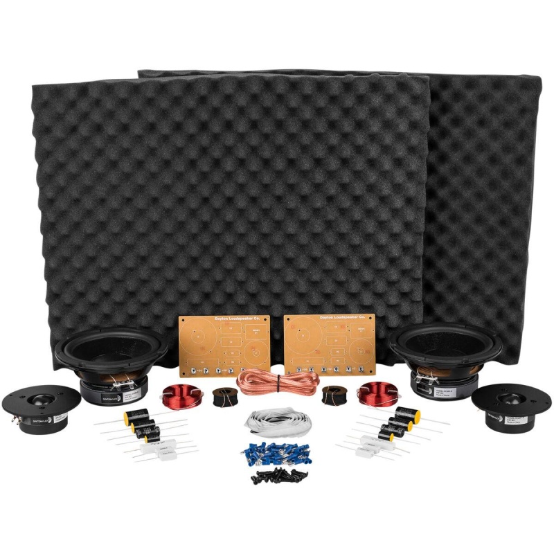 Dayton Audio Br-1 6-1/2" 2-Way Bookshelf Monitor Speaker Kit Pair Components Only