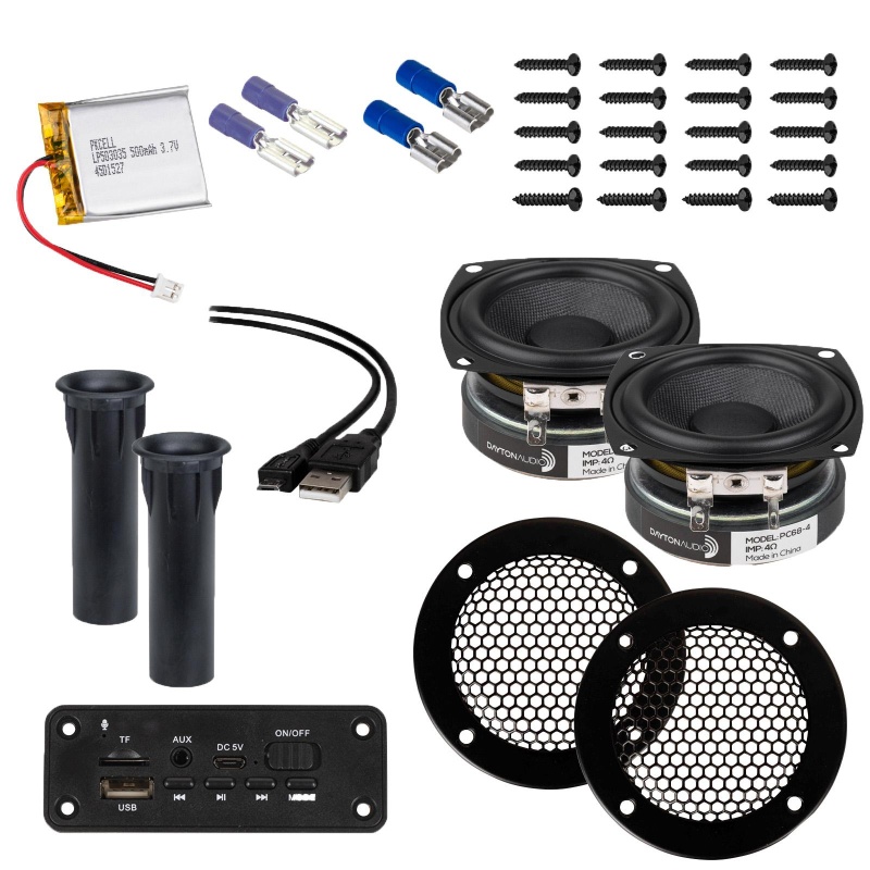 Small Portable Bluetooth Stereo Speaker Kit 2 X 3W Output + 3D Printable Enclosure Files