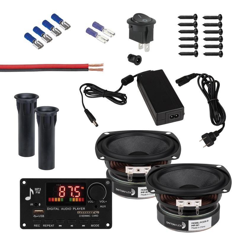 80 Watt Powered Bluetooth Speaker Kit With 4" Full-Range Drivers