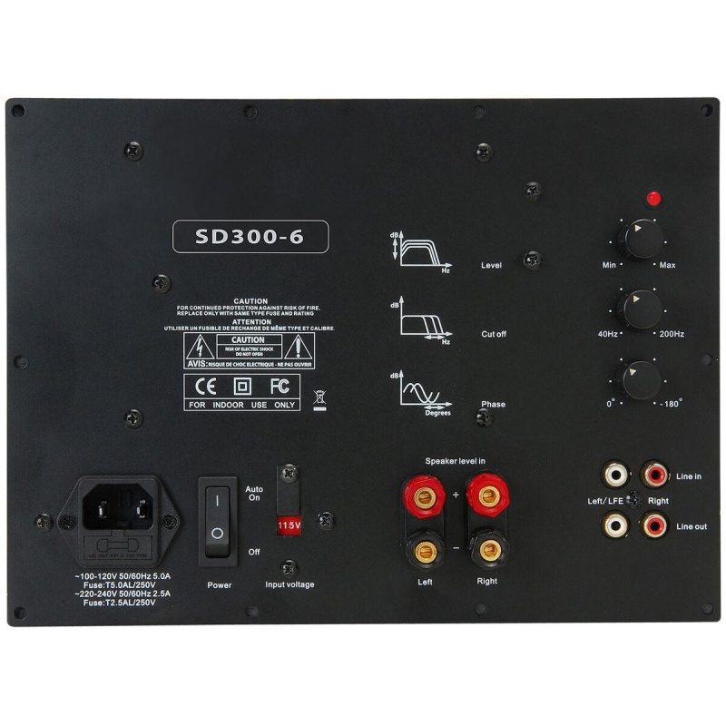 Yung Sd300-6 300W Class D Subwoofer Plate Amplifier Module With 6 Db At 30 Hz