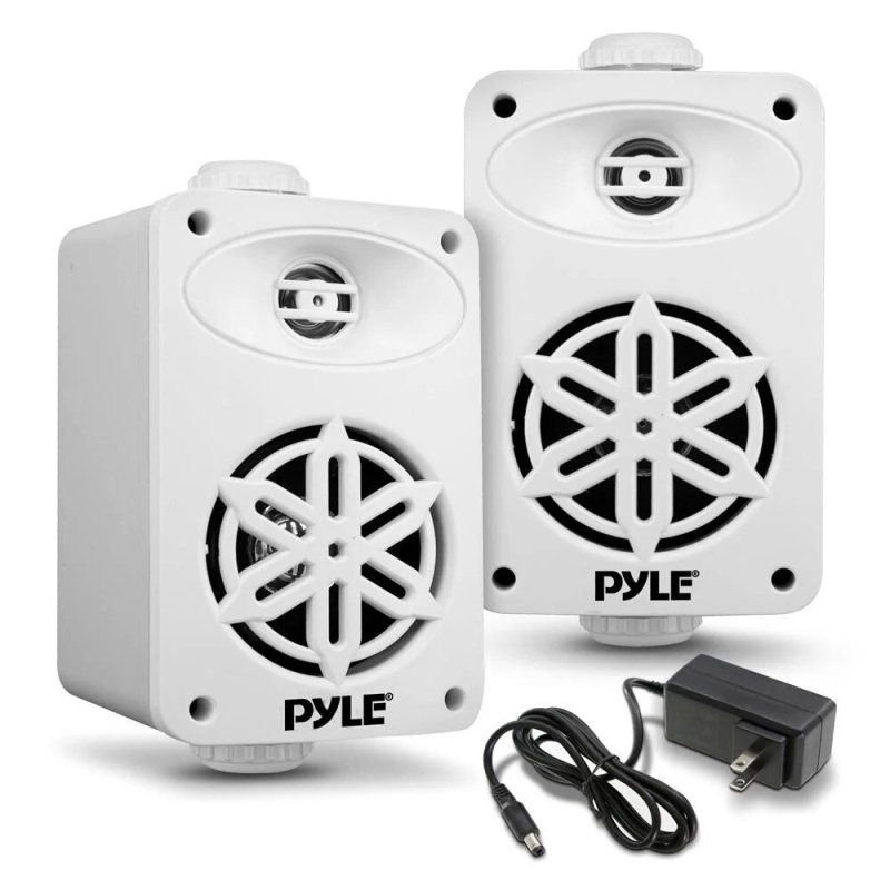 Pyle Pdwrbt36wt 3.5" Outdoor Waterproof Bluetooth Speaker Pair White
