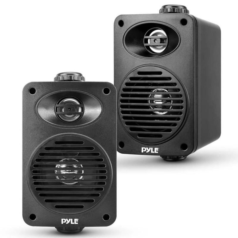 Pyle Pdwrbt36bk 3.5" Outdoor Waterproof Bluetooth Speaker Pair Black