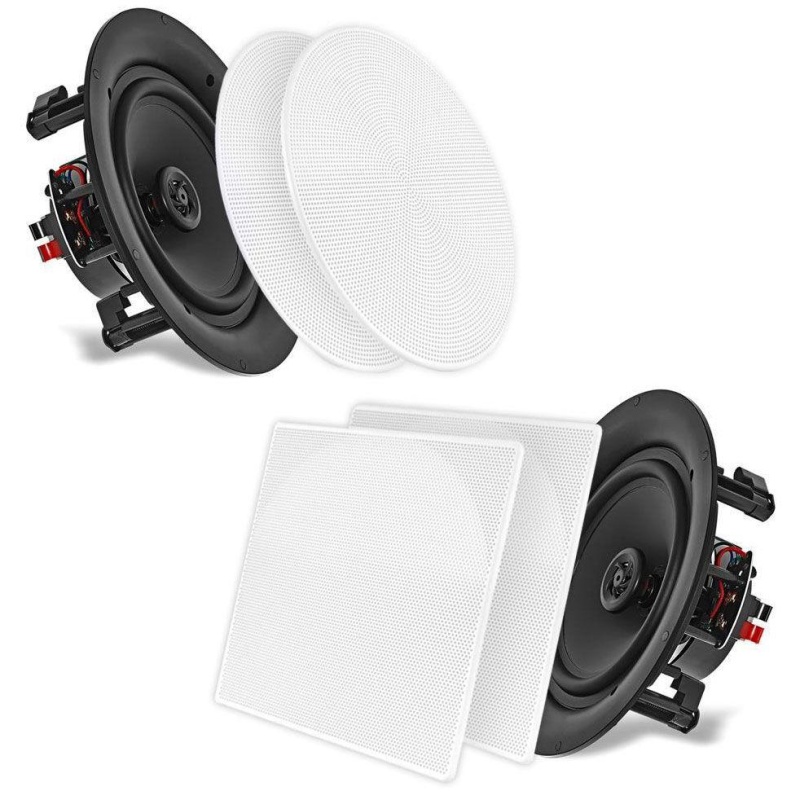 Pyle Pdic66 6-1/2" 2-Way Flush Mount In-Wall / Ceiling Speaker Pair - White
