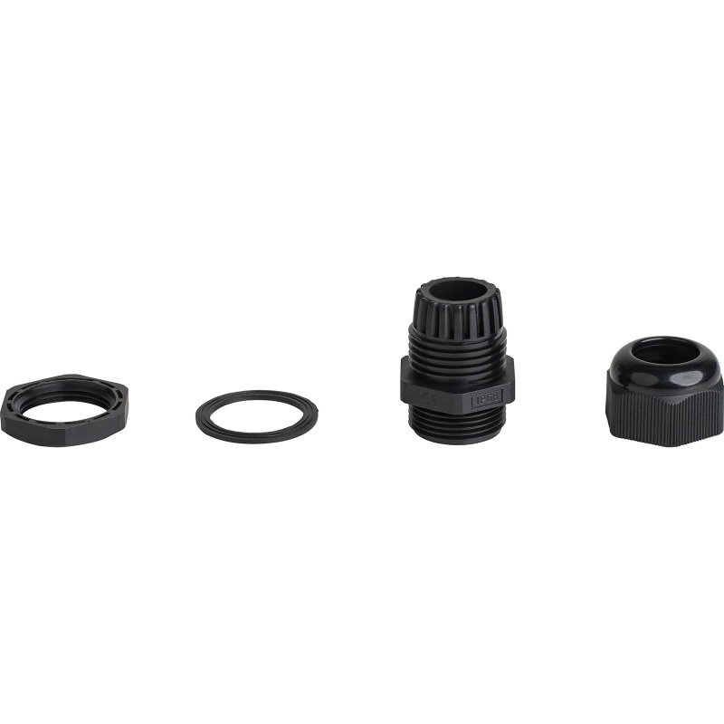 Outdoor Ip68 Waterproof Pg19 Plastic Cable Glands/Connectors For Od Cables 12-15Mm Black 10-Pack