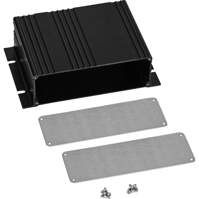 Mini Amp Aluminum Enclosure 3-5/8" D X 5-1/2" W X 1-9/16" H With Mounting Flanges - 2 Tone