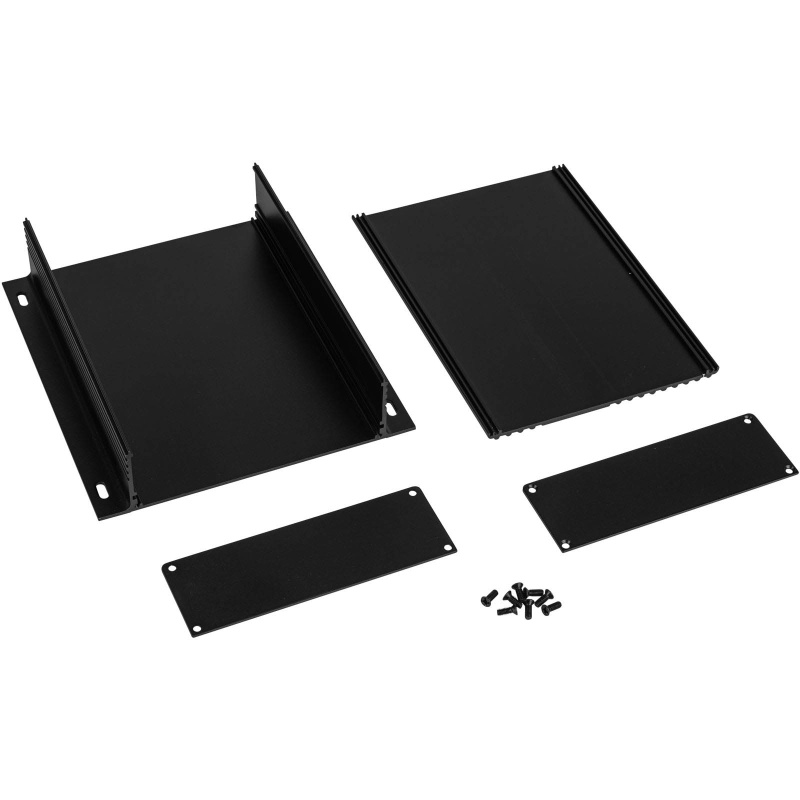 Aluminum Enclosure 5.79" X 6.3" X 1.64" With Mounting Flanges - Black