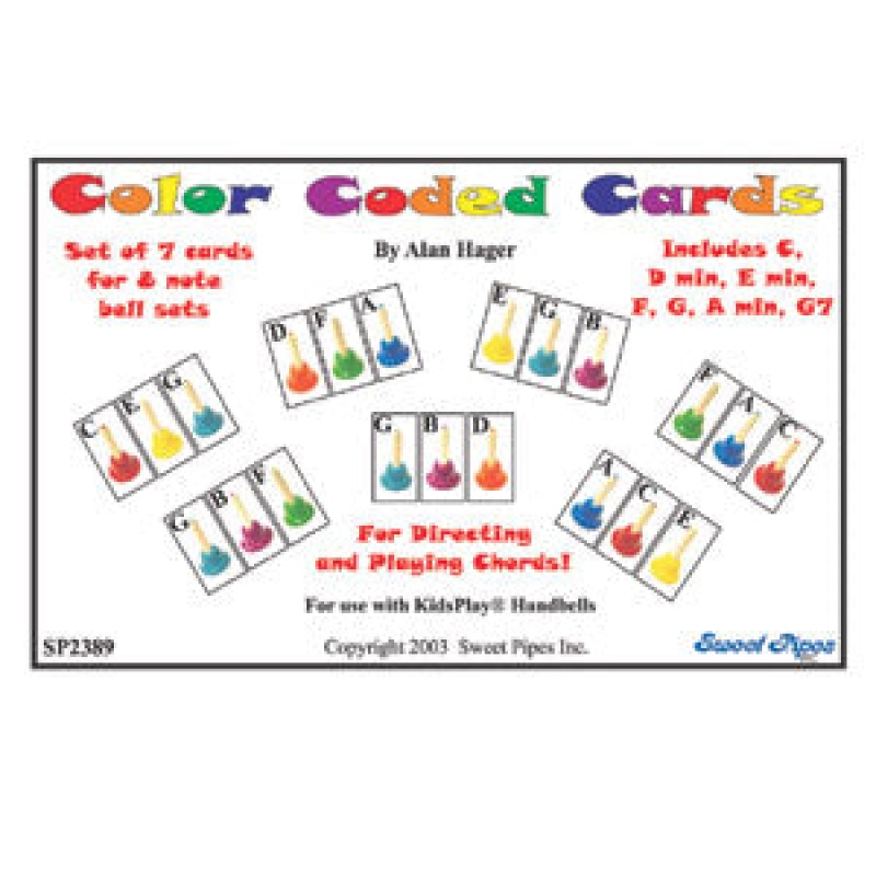 Color Coded Chord Cards For 8-Note Bell Sets