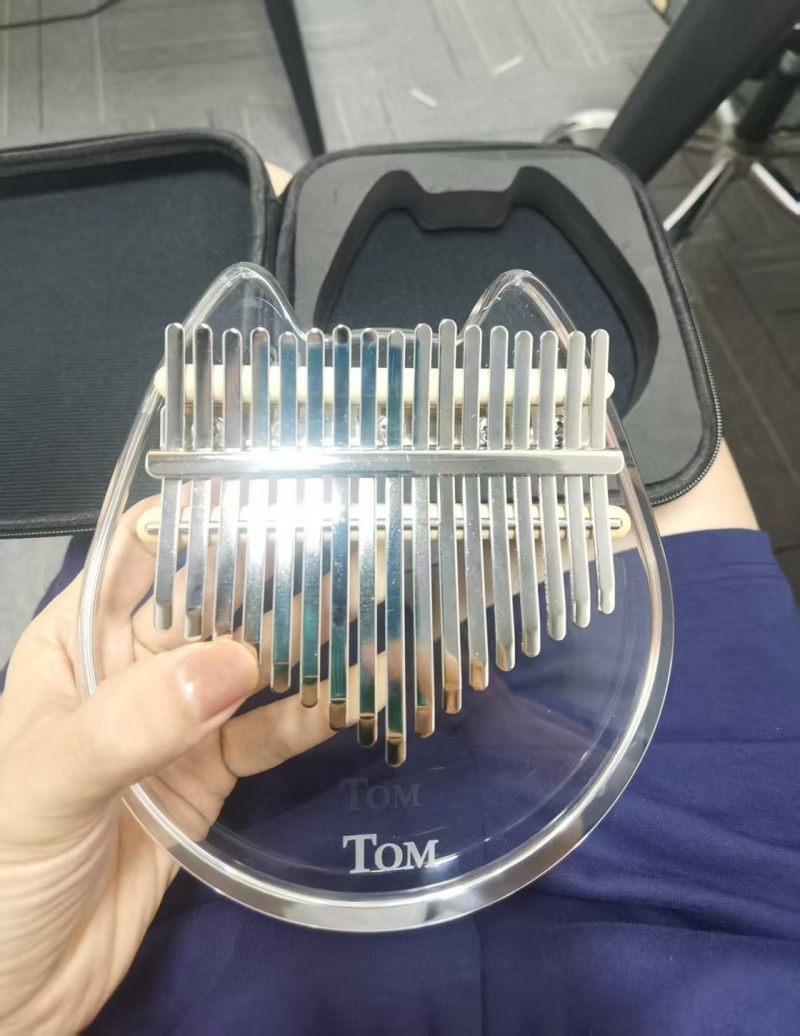 Acrylic Cat Bear Kalimba with Protective Case - Clear