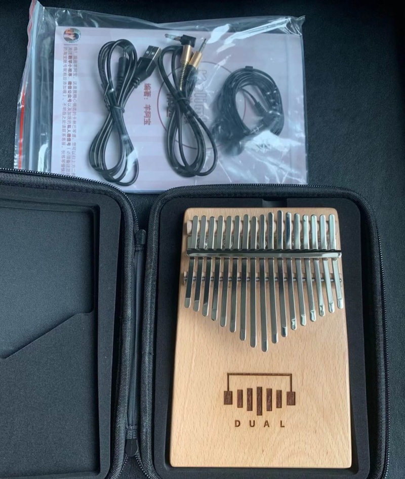 Dual D1 Electric Kalimba | Beech & Walnut Wood