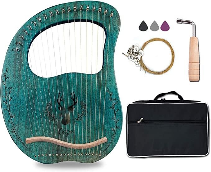 19 Strings Lyre Harp With Carrry Bag