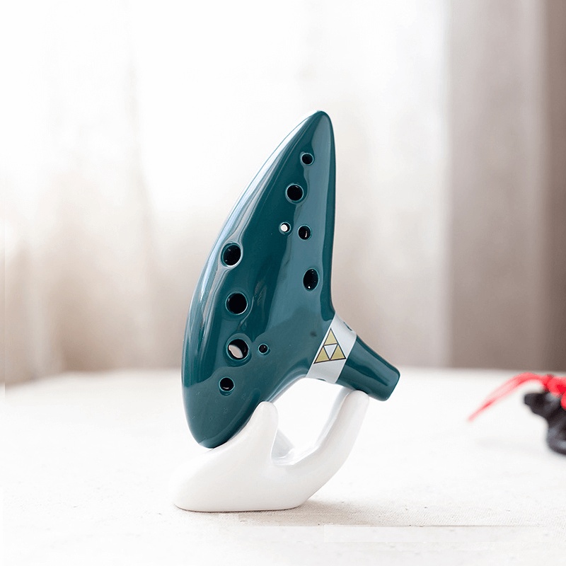 Zelda 12 Holes Ocarina With Ceramic Stand