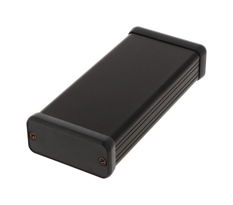 Black Extruded Aluminum Enclosure W/ Plastic End Panels