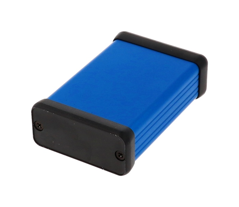 Blue Extruded Aluminum Enclosure W/ Plastic End Panels