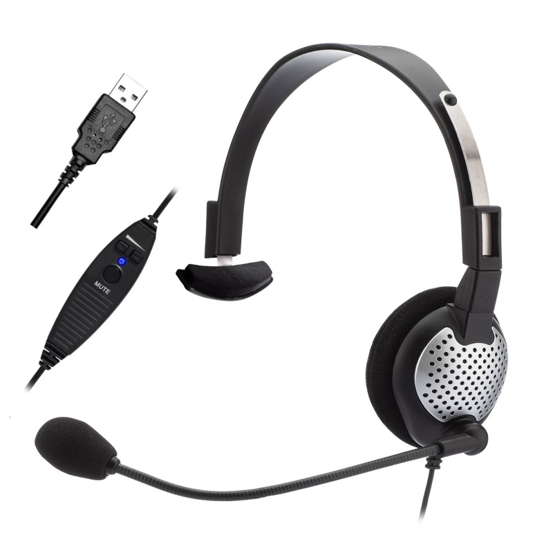 Monaural Usb Headset W/Volume Control