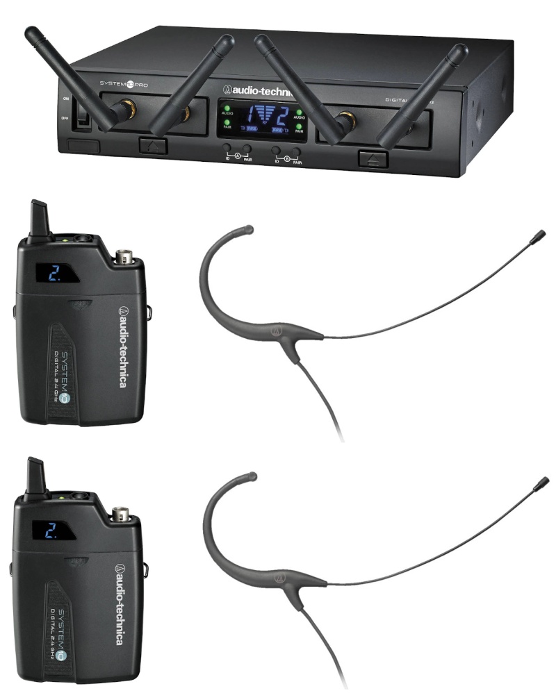 Free! – Two Micro Headsets With Purchase! Audio-Technica Atw-1311 System 10 Pro Dual-Channel Digital Wireless Bodypack Microphone System (2.4 Ghz)