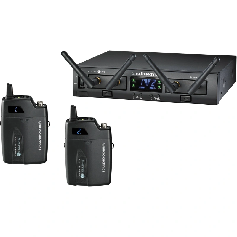 Audio-Technica System 10 Pro Dual-Channel Digital Wireless Bodypack Microphone System With No Mics (2.4 Ghz)