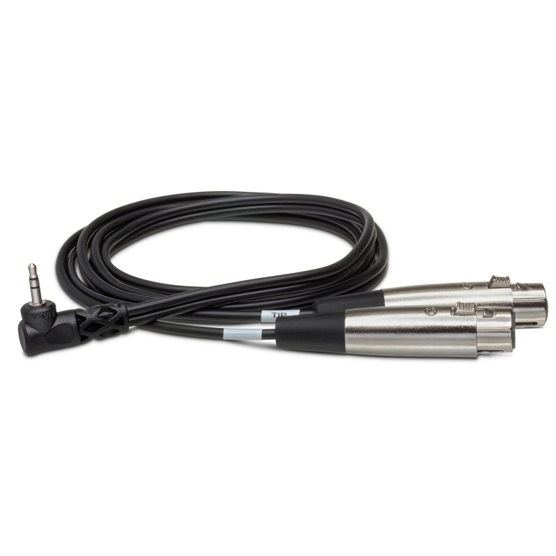 Hosa Microphone Cable Dual Xlr3f To Right-Angle 3.5 Mm Trs – 2 Ft