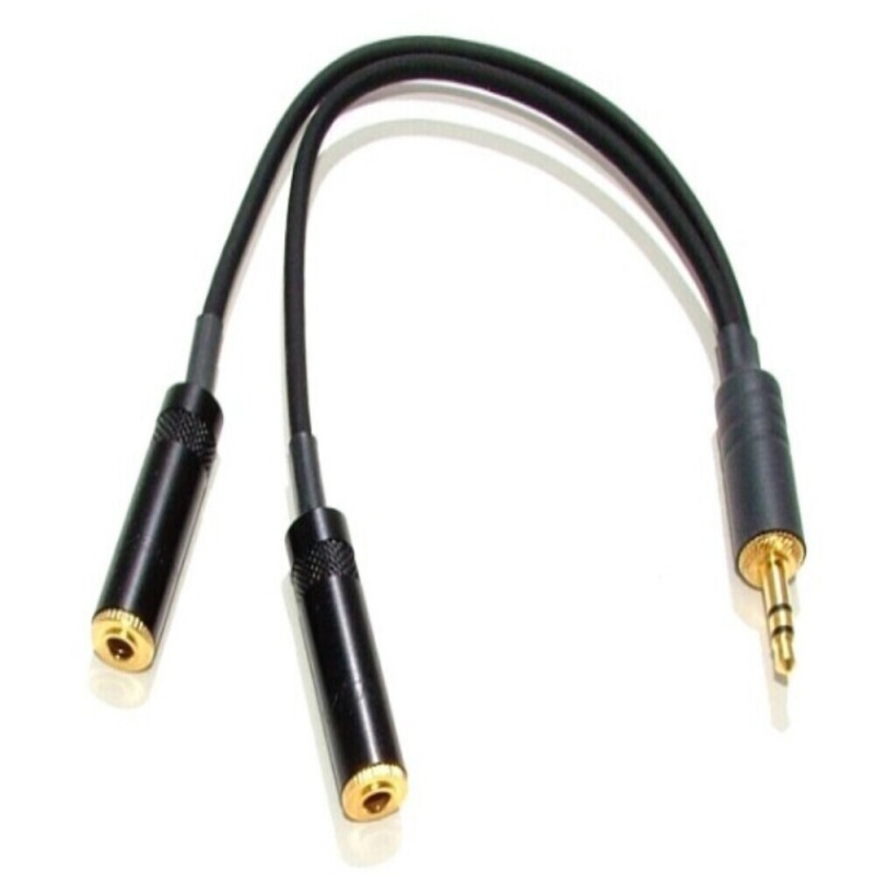 Dual Female Mono Phone Jacks To Single Gold Plated Stereo Male Plug – Wired Dual Mono (See Details)