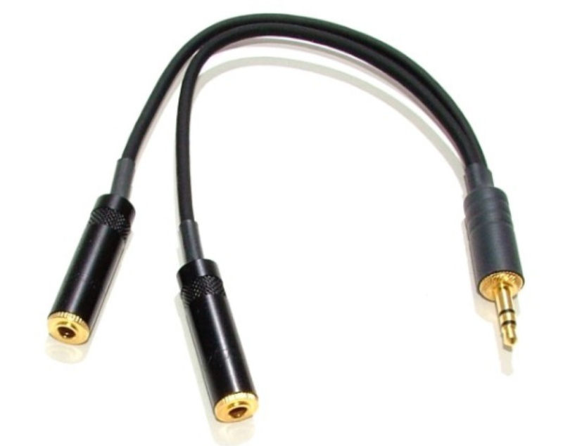 Audiophile Y Adapter with Two 1/8 Inch Female Mono Jacks