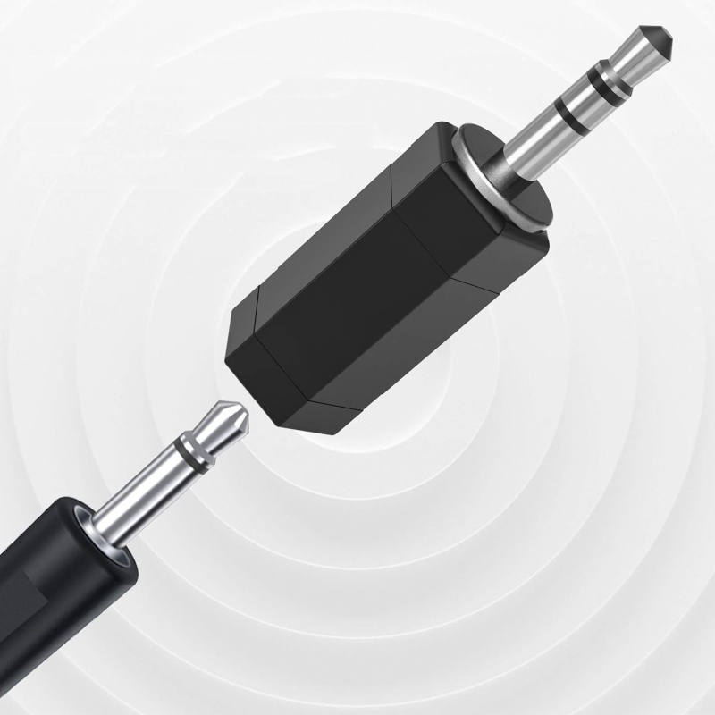3.5Mm Stereo To Mono Adapter, 2 Pack Trs Stereo Male Plug To Mono Female Jack