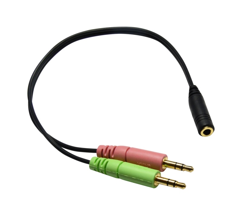4 Pole Female To Double 3 Pole Male Breakout Adapter – Trrs Female To Dual Trs Male Headset Splitter