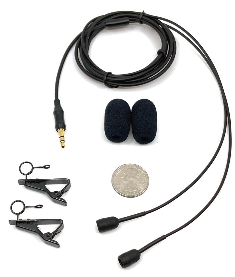 Miniature Binaural Microphones With 3.5Mm () Straight Gold Plated Connector – High Sensitivity – Made In Usa