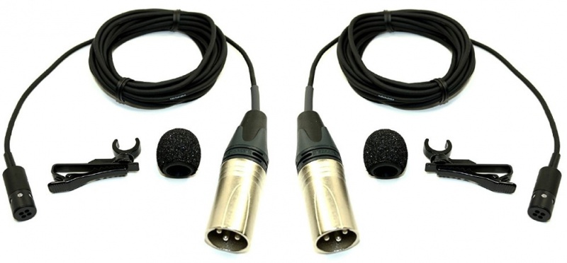 Deluxe Cardioid Xlr Stereo Microphones. Includes Windscreens And Clips