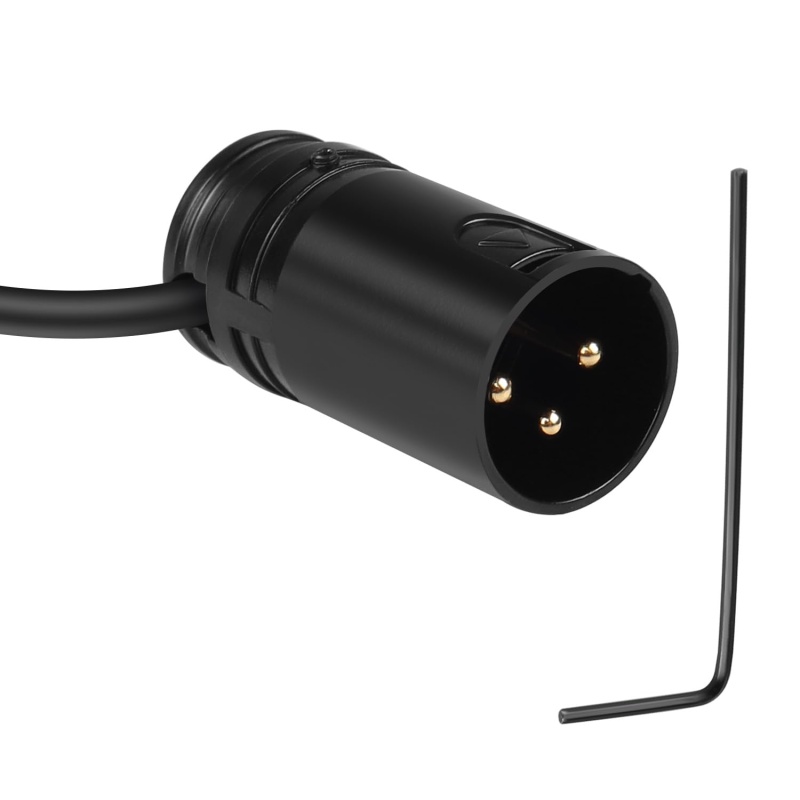 Compact Xlr Microphone Solder Adapter Gold Plated 3Pin Xlr Male Solder Connector Adjustable 90° Right Angle Xlr Audio Plug, For Diy Thin Xlr Cable Corner Connection, Includes Allen Key