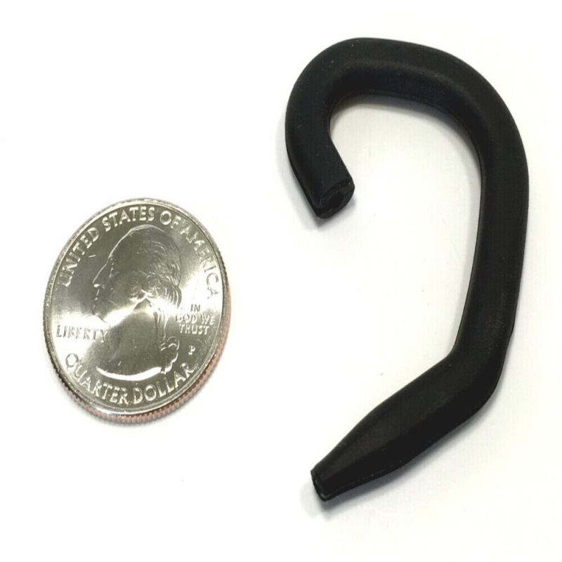 One Pair – Soft, Black Rubber Earhook For Use With Earbuds And Binaural Microphones