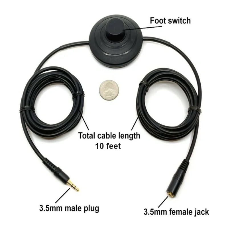 In-Line Mute Foot Switch – Can Be Used With Any 3.5Mm Microphone Or Line Level Device