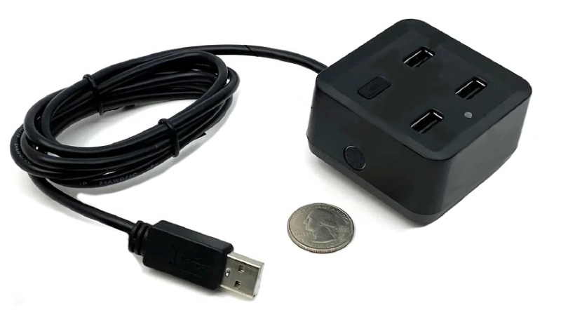 Ultra-High Output Miniature Omnidirectional Usb Microphone With Built-In 3 Port Usb Hub