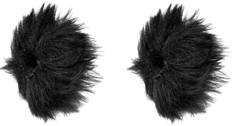 One Pair (2) Furry Windscreen For Miniature Lapel Style Microphones – Black