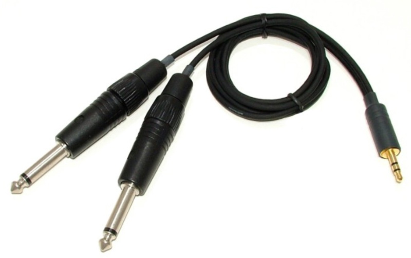 Stereo Adapter Cable – Dual Male Phone Plugs To Single Gold Plated Stereo 3.5Mm Plug. Made In Usa
