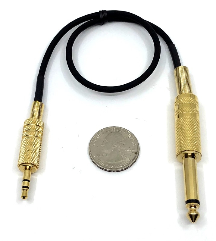 1/4 Inch Trs Phone Plug To 1/8 Inch Trs Phone Plug, Wired Dual Mono, 72 Inches Long. Made In Usa
